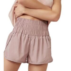 Free People FP Movement The Way Home Shorts M High Waist Lined Mauve Dusty Rose